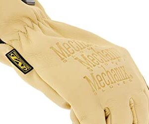 Mechanix Wear: Cow Leather Driver Glove with Durahide Water Resistant Technology, Quick Fitting Safety Work Gloves (Tan, X-Large)