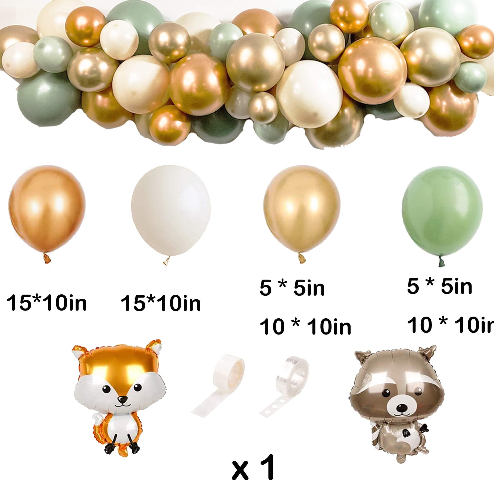 HEETON Woodland Baby Shower Party Supplies Decorations Fox Balloon Oh Baby Woodland Welcome Baby Banner Creatures Fawn Animal Friends Garland Backdrop Cake Cupcake Topper for Girl Boy Gender Reveal