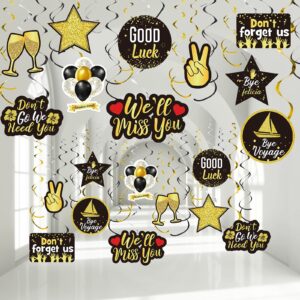30 pieces farewell party decorations, glitter we will miss you sign going away party foil ceiling decor for retirement party bye office work party (gold)