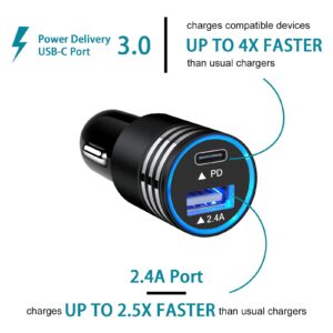 Car Charger Fast Charge 30W USB C Car Adapter,Type C to C Cable for Google Pixel 8 7a 7 6a 6 Pro 5 4a 3a 4 3 2 XL,Samsung Galaxy S24 S23 S22 S21 Ultra S20 S10e S9 A12 A52 A72 A32,Moto G Power Stylus