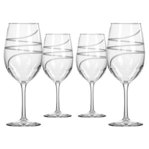 rolf glass twist all purpose wine glass 18 ounce | proudly made in the usa | large wine glasses | lead-free glass | engraved large wine glasses | (set of 4)