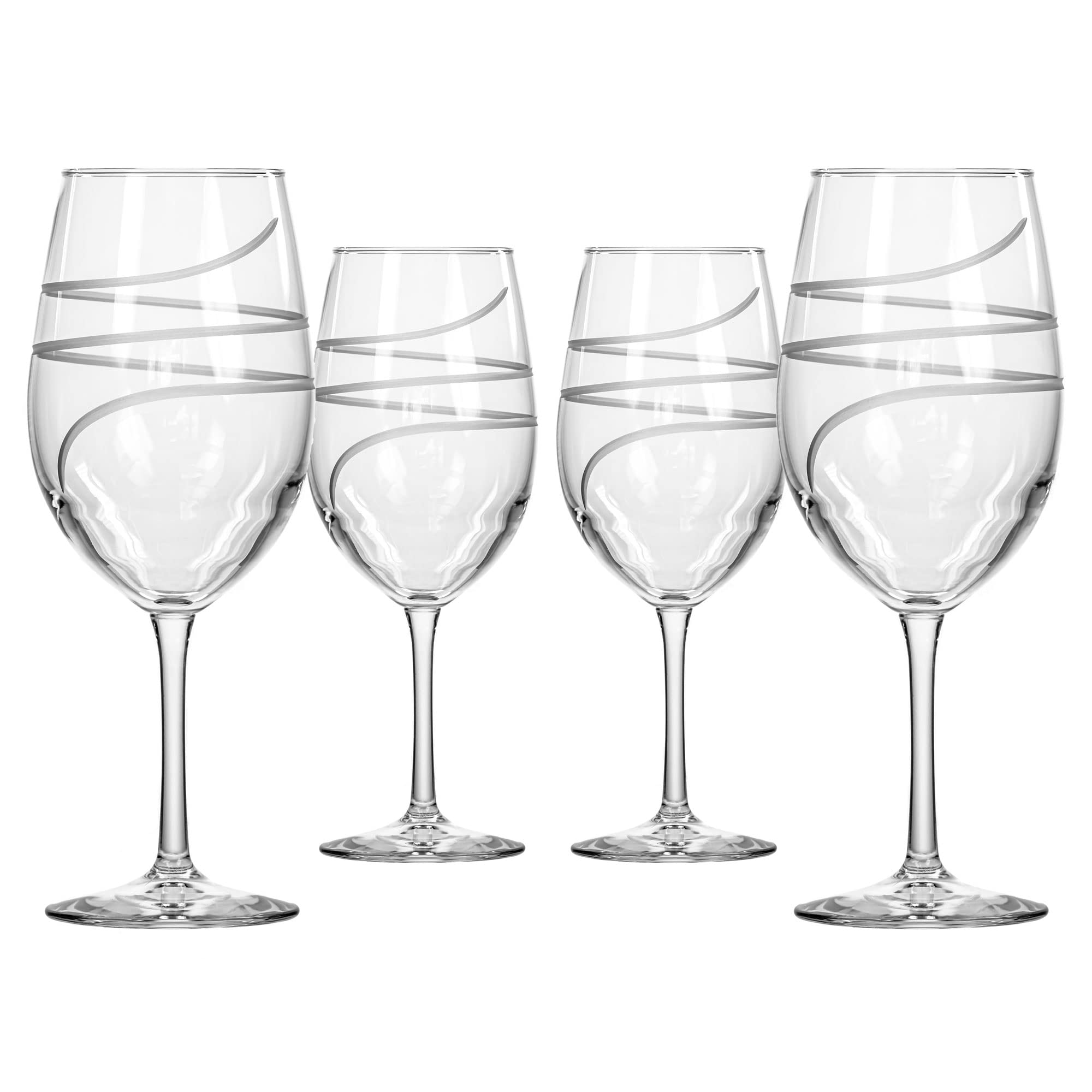 Rolf Glass Twist All Purpose Wine Glass 18 Ounce | Proudly Made in the USA | Large Wine Glasses | Lead-Free Glass | Engraved Large Wine Glasses | (Set of 4)