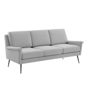 modway chesapeake upholstered fabric, sofa, black light gray
