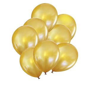 gold shiny latex balloons,qpey 12 inch 100 pcs latex party balloons happy birthday decoration wedding graduation baby shower party balloonns (golden)