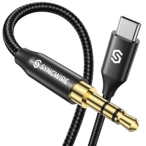 syncwire aux to usb c cord [3.3ft], usb c to 3.5mm audio aux jack cable for iphone 15 pro max/15 pro/15 plus/15, galaxy s23/s22/s21 ipad pro air ipad pro 2018,google pixel 7