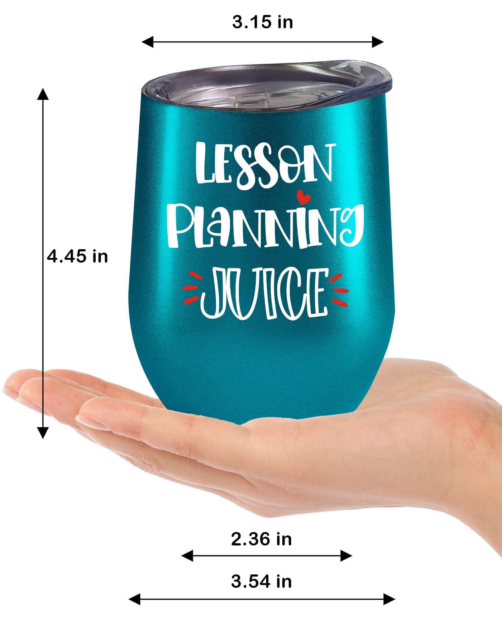 Fancyfams Teacher Gifts for Women - Lesson Planning Juice - 12oz Wine Tumbler, Funny Gifts for Teachers, Teachers Appreciation Gift, (Lesson Planning - Turquoise)