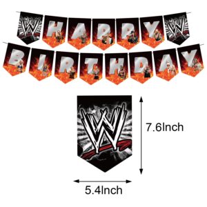 Wrestling Party Supplies Birthday Wrestling Party Decorations Set Include Banner Balloons Cake Tops