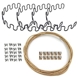 carkio sofa couch spring repair kit,28" length fix sofa support for sagging cushions, includes springs, upholstery spring clips, seat spring stay wire