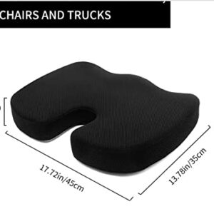 Comfort4U Orthopedic Memory Foam Seat Cushion for Car seat - Office Chair - Gaming Chair - Boat seat - Tailbone Cushion - Coccyx Cushion - Sciatica Pillow for Sitting (White, Mesh)