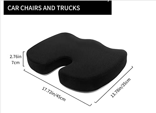 Comfort4U Orthopedic Memory Foam Seat Cushion for Car seat - Office Chair - Gaming Chair - Boat seat - Tailbone Cushion - Coccyx Cushion - Sciatica Pillow for Sitting (White, Mesh)