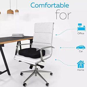 Comfort4U Orthopedic Memory Foam Seat Cushion for Car seat - Office Chair - Gaming Chair - Boat seat - Tailbone Cushion - Coccyx Cushion - Sciatica Pillow for Sitting (White, Mesh)