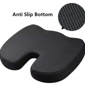 Comfort4U Orthopedic Memory Foam Seat Cushion for Car seat - Office Chair - Gaming Chair - Boat seat - Tailbone Cushion - Coccyx Cushion - Sciatica Pillow for Sitting (White, Mesh)