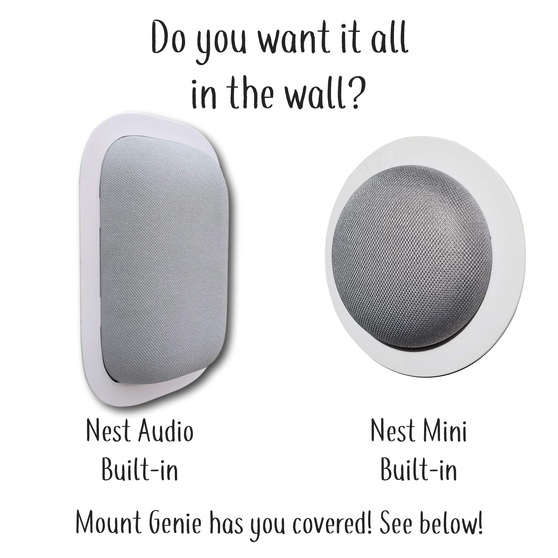 Mount Genie Simple Built-in Google Nest Hub Gen 2 Wall Mount [Does NOT FIT 2018 Gen 1]: The Perfect Smart Home Command Center | PoE Option Available | Designed in The USA