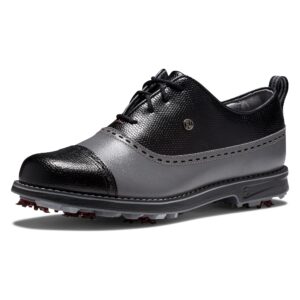 footjoy women's premiere series golf shoe, charcoal/black, 7