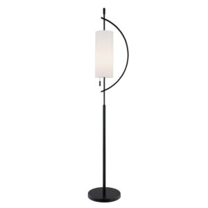 lite source floor lamp, black/off-white fabric shade, e27 type a 60w ls-83505blk/wht