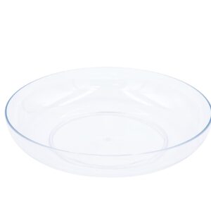 WGV 6" Inches Clear Hard Plastic Floral Decoration Designer Dish Plate, Plant Saucer Tray, Wedding Decor Centerpieces Pack of 24 Pieces