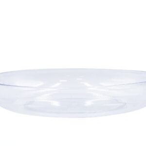 WGV 6" Inches Clear Hard Plastic Floral Decoration Designer Dish Plate, Plant Saucer Tray, Wedding Decor Centerpieces Pack of 24 Pieces