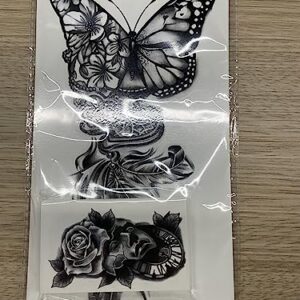 49 Temporary Tattoos Waterproof for Men and Women, 3D Realistic Half Arm Fake Tattoos, Floral Animal Peony Rose Butterfly Tiger Snake Tattoo Stickers for Teens Girls Body Hand Shoulder Chin