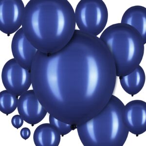 100 pieces latex balloons different sizes 18/12/10/5 inch party balloon kit for valentines birthday baby shower wedding bride graduation party decoration (navy blue)