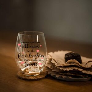 Perfectinsoy Chance Made Us Colleagues Wine Glass Wine Glass Set of 2, Coworker Gifts for Leaving Farewell, Birthday Gifts for Coworkers, Friends, Office Gift Idea for Coworker, Boss Lady