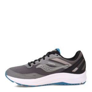 saucony men's cohesion 15 running shoe, charcoal/topaz, 12