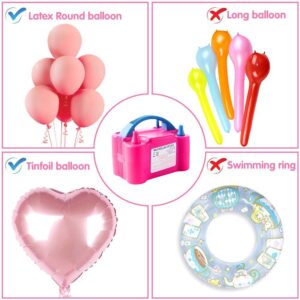 Balloon Pump, Portable Balloon Pump Electric with 100 Balloons, Balloon Inflator Air Pump Balloon Blower Machine for Party Birthday Wedding Festival Decoration - [110V 600W]