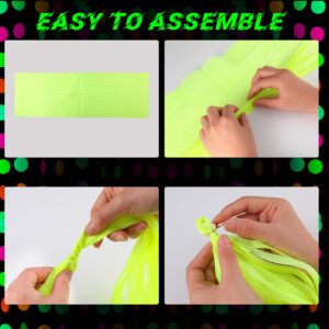 Outus Neon Party Supplies Includes Let's Glow Banner 20 Pieces Neon Paper Tassels and Neon Triangle Flag Glow in The Dark Party Supplies Bunting Party Hanging Decorations for Birthday Christmas Party