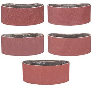 potuinom 15 pack sanding belts 3x18 inches(75x457mm)- 3 each of 80/120/150/240/400 grits aluminum oxide sanding belt, best suitable for wood sanding and levelling