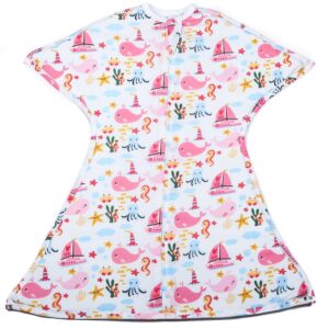 sleepingbaby zipadee-zip baby swaddling blanket 4-8 months - transition swaddle with zipper convenience - nautical girl, s