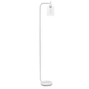 simple designs lf2009-wht modern iron lantern floor lamp, white