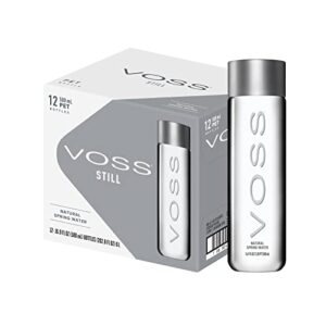 voss premium still bottled natural water - bpa-free - high grade pet - recyclable plastic water bottles - pure drinking water with unique & iconic bottle design - 12 pack