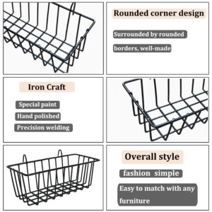 Jnnzzggu 3 Pack Wire Baskets,Wall Grid Panel Hanging Wire Basket,Wall Storage and Display Basket for Cabinet & Pantry Organization and Kitchen,Bathroom,Bedroom Storage