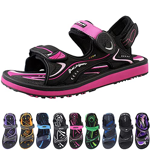 Gold Pigeon Shoes Classic WomenÕs Sport Sandal Easy On/Off Snap Lock Waterproof Athlete Sandals for Women Size 7-7.5 Big Kid Size 5.5-6 * 1671 Fuchsia -38