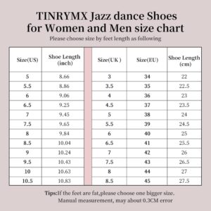 TINRYMX Jazz Shoes PU Leather Lace-up Elastic Slip On Split Sole Jazz Shoe for Women&Men Dance Shoes,GBPU-Silver-Suede Sole,7 US