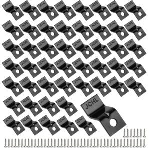 jchl table desk top fasteners with screws black heavy duty z table top connectors table clips/table top brackets, set of 50 packs (include 50 clips and 50 screws) 50-black