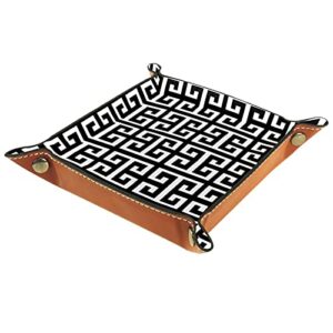 tradition greek key pattern accessories storage tray for travel, home or office