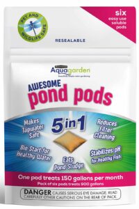 pennington aquagarden awesome pond pods, eats pond sludge, makes tapwater safe, reduces filter cleaning - 6 pack,brown