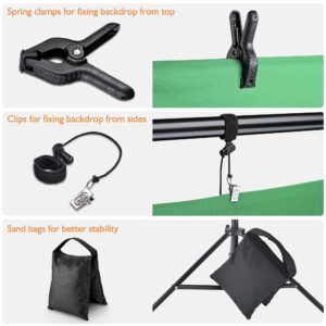 AW 10x20Ft Backdrop Stand Adjustable Photography Background Support System 2 Way to Set up for Party Wedding Photography Classroom Stage for Puppets 8 Spring Clamps,3 Clips,3 Sand Bag,1 Carry Bag