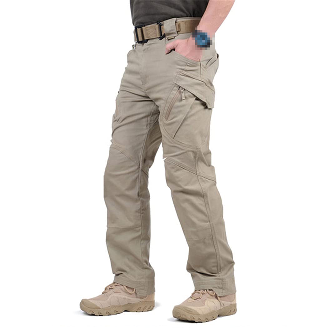 KEHAIOO Men Military Tactical Cargo Pants, SWAT Combat Army Trousers, Casual Many Pockets Stretch Cotton Pants Gray M