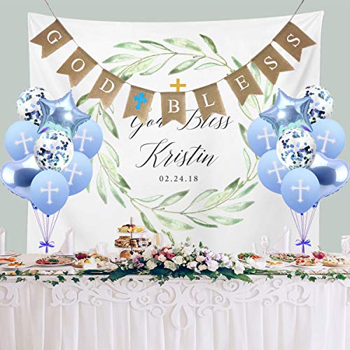 God Bless Banner Baptism, Baptism Decorations Boy, Confirmation Balloons, First Communion Balloons, Cross Balloons for Baptism, Baptism Cross Balloons, Baptism Decorations, Baby Shower