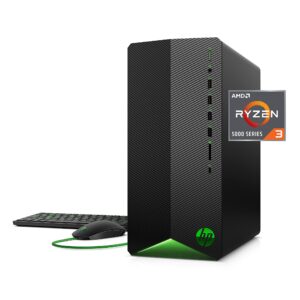 HP Pavilion Gaming PC, AMD Ryzen 3 5300G Processor, 8 GB RAM, 256 GB SSD, Windows 11, Wi-Fi 5 & Bluetooth 4.2 Combo, 9 USB Ports, Pre-Built Gaming PC Tower, Mouse and Keyboard (TG01-2010, 2021)