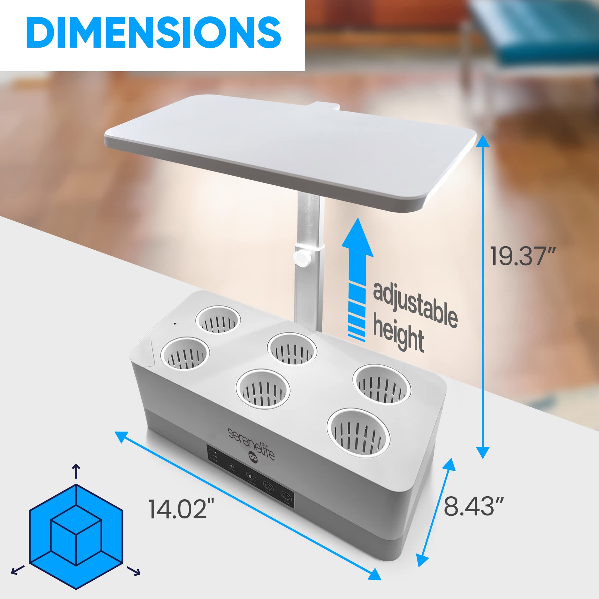 Hydroponic Herb Garden 6 Pods, Indoor Herb Garden Kit, Seed Pod, Indoor Garden, Full-Spectrum Grow Light, Adjustable Height, Hydroponic Indoor Garden, Smart Indoor Plant system