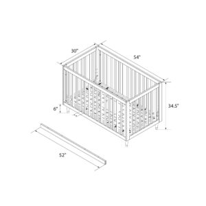 Little Seeds Rowan Valley Flint 3-in-1 Crib, White/Black with Wood Leg