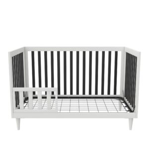 Little Seeds Rowan Valley Flint 3-in-1 Crib, White/Black with Wood Leg