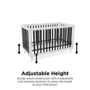 Little Seeds Rowan Valley Flint 3-in-1 Crib, White/Black with Wood Leg