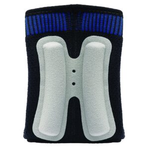 PRO-TEC ATHLETICS Achilles Sleeve with dual gel compression strips, Black/Blue, Medium (3707F)