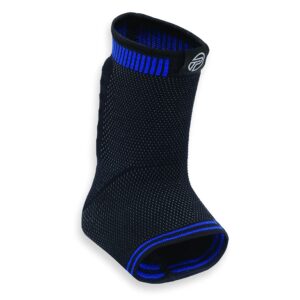 PRO-TEC ATHLETICS Achilles Sleeve with dual gel compression strips, Black/Blue, Medium (3707F)