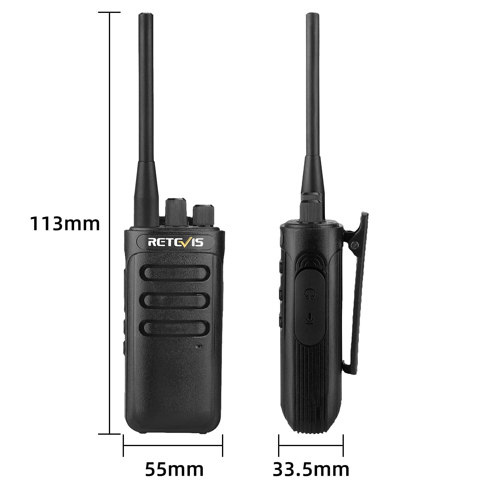 Retevis RB85 Long Range Walkie Talkies, High Power 2 Way Radios with Shoulder Mic, Long Distance Two Way Radios, Noise Canceling, Compact, for Work Warehouse Hotel(4 Pack)