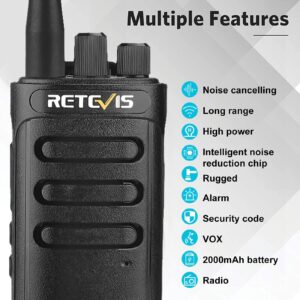 Retevis RB85 Long Range Walkie Talkies, High Power 2 Way Radios with Shoulder Mic, Long Distance Two Way Radios, Noise Canceling, Compact, for Work Warehouse Hotel(4 Pack)