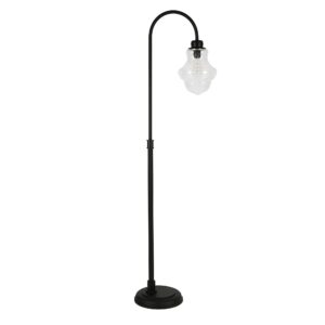 sara 70" tall floor lamp with glass shade in blackened bronze/seeded